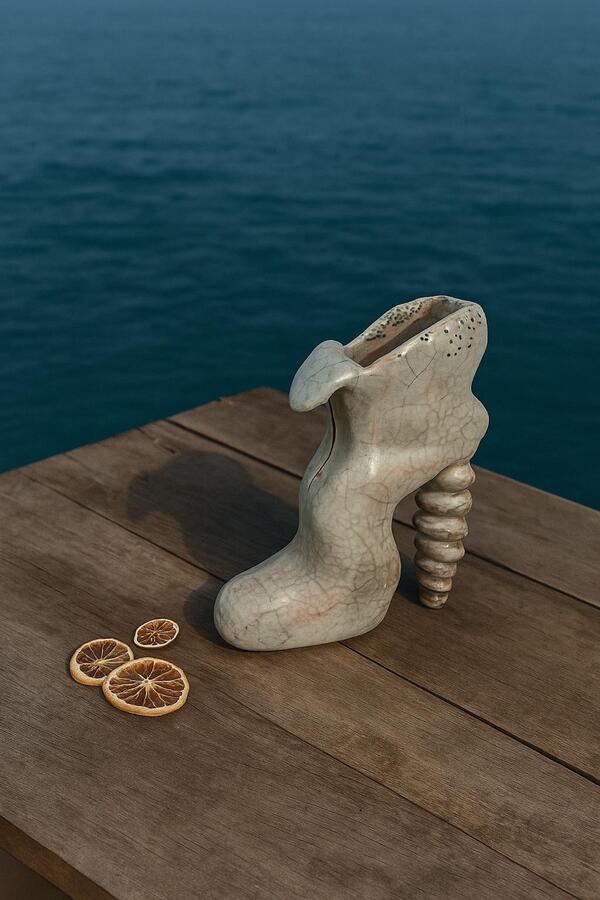 Organik formlu seramik vazo