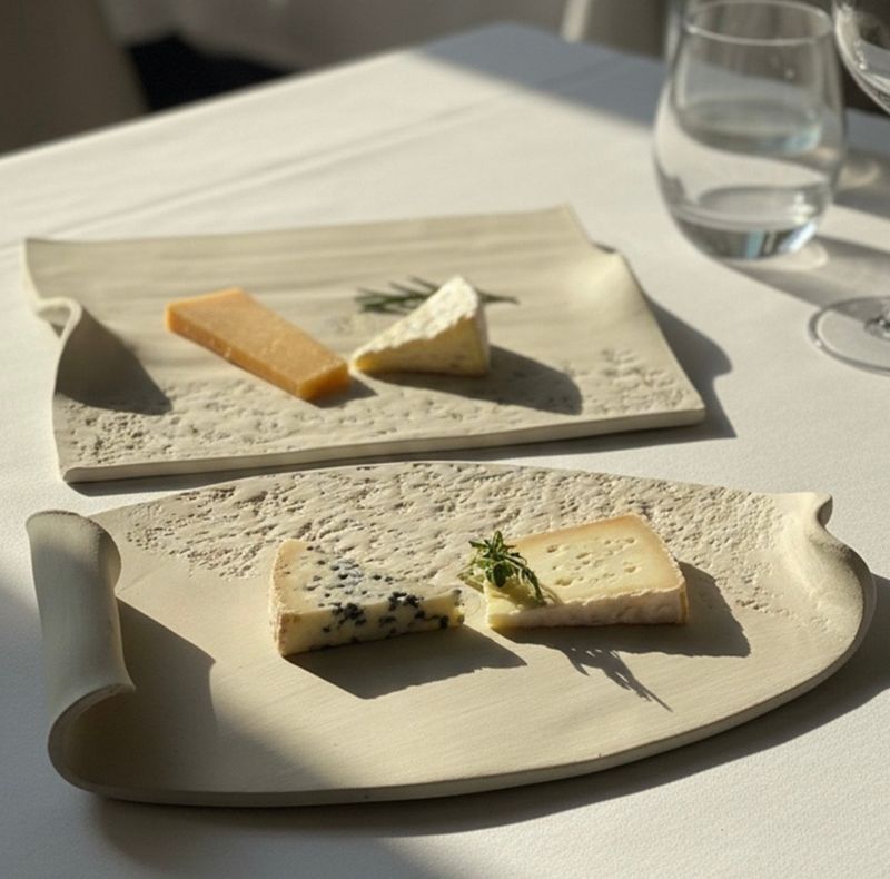 Floral Touch Peynir Tabağı - El Yapımı Seramik