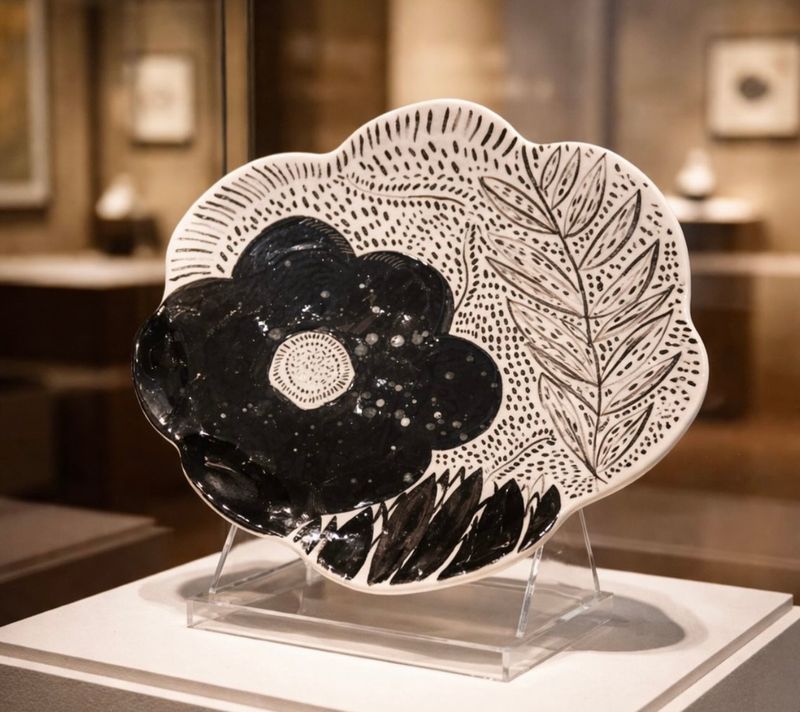 Siyah Çiçek Koleksiyonu - El Yapımı Seramik