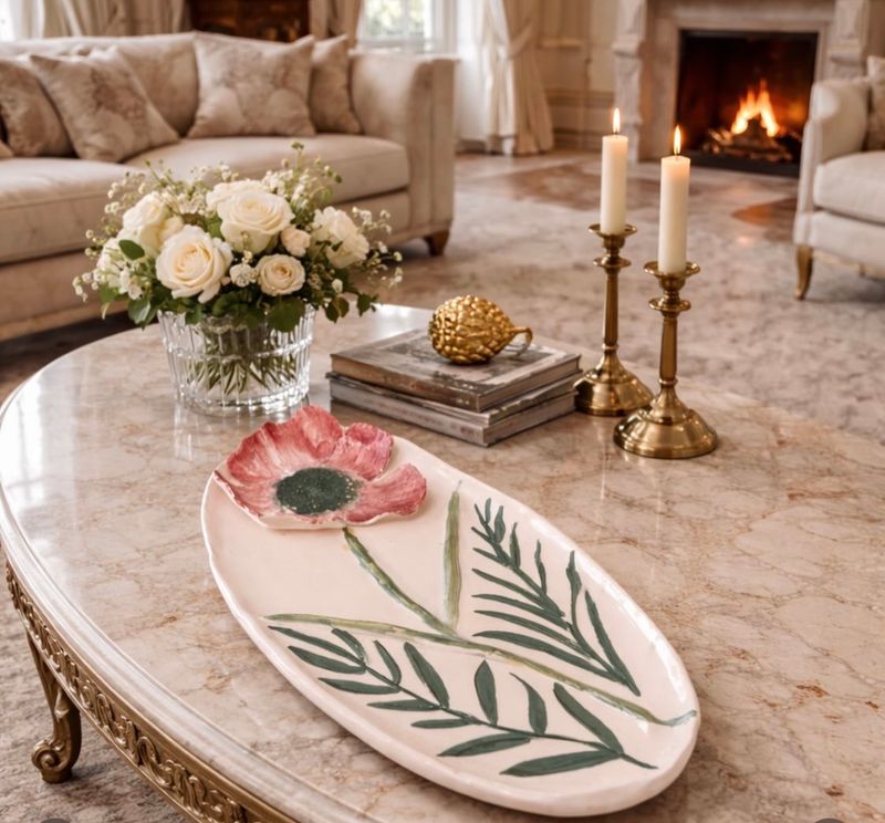 Çiçekli Dal - El Yapımı Seramik