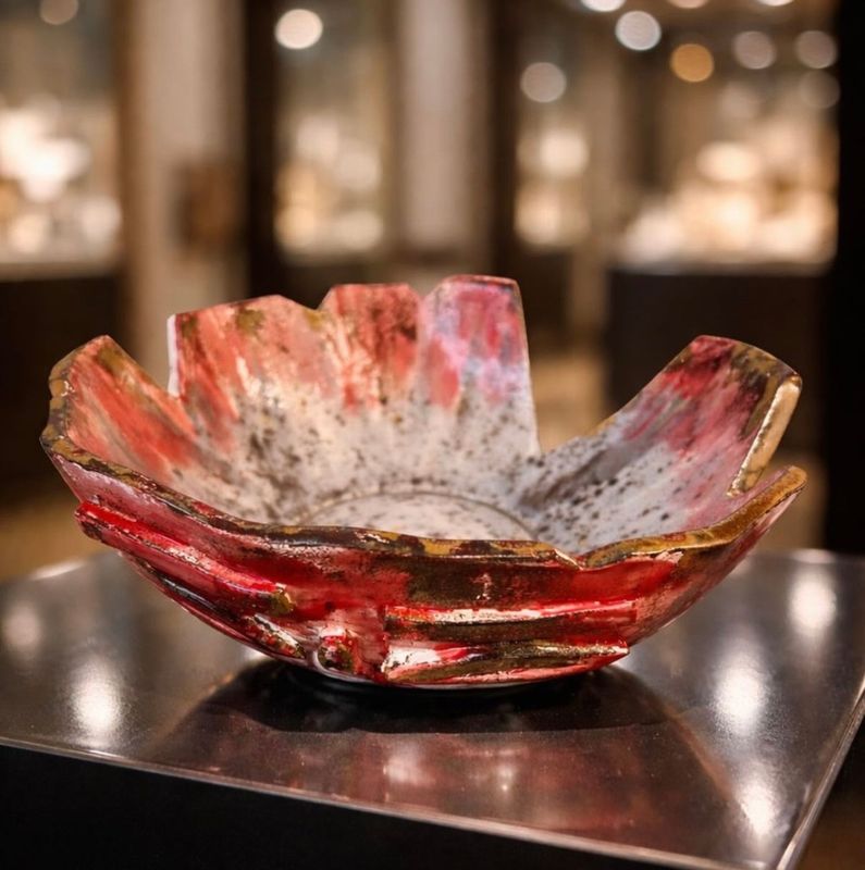 Kızıl Fraktal - El Yapımı Seramik