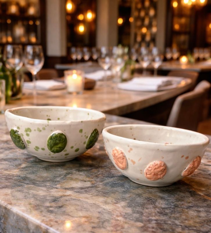 Artisan Seal Benekli Kase Takımı - El Yapımı Seramik